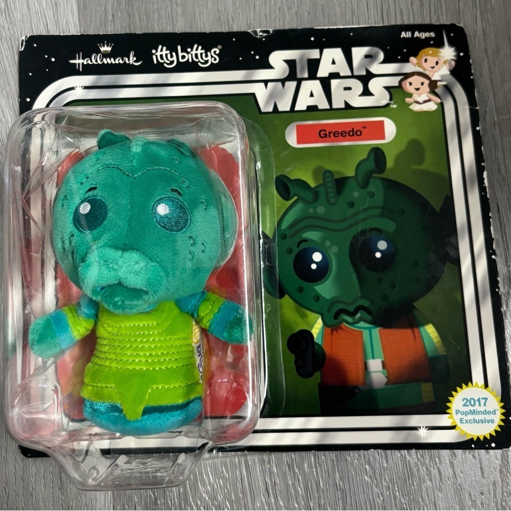 Hallmark Itty Bittys 2017 PopMinded Star Wars Greedo Plush - Green and Blue